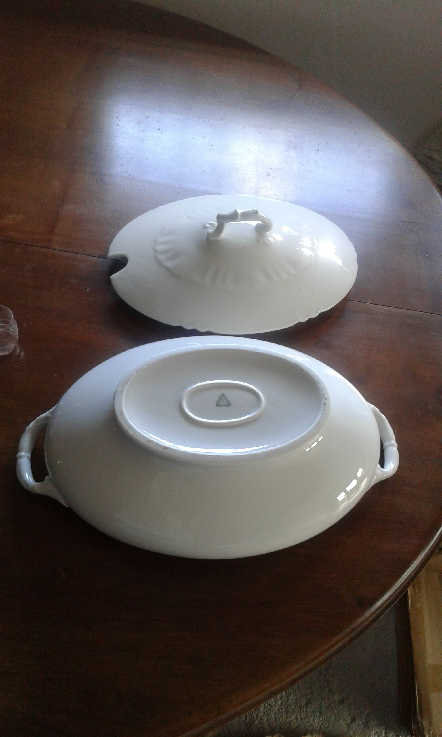 oval soupiere .limoges porcelain. white