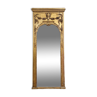 Miroir d'entre deux Louis XVI en bois doré vers 1850