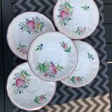 Set of 5 saucers Luneville