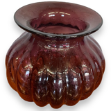 Purple gadrooned glass vase 367006