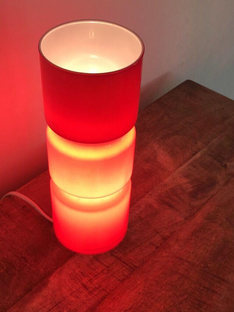 Red glass lamp
