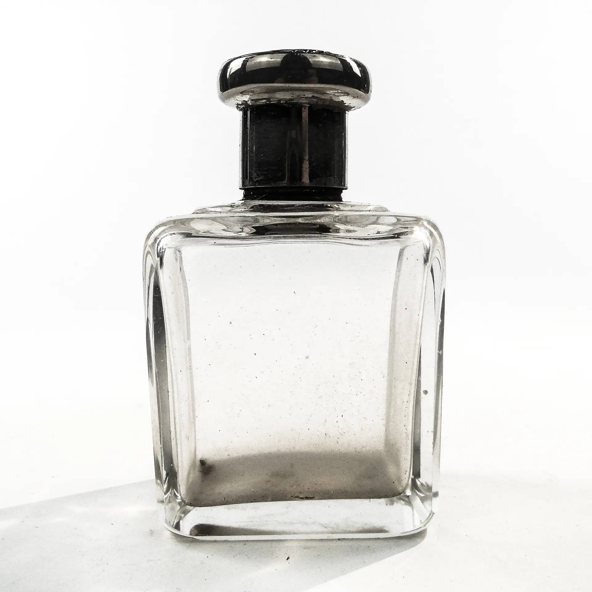 Art Deco hip flask, crystal, France, 1930s