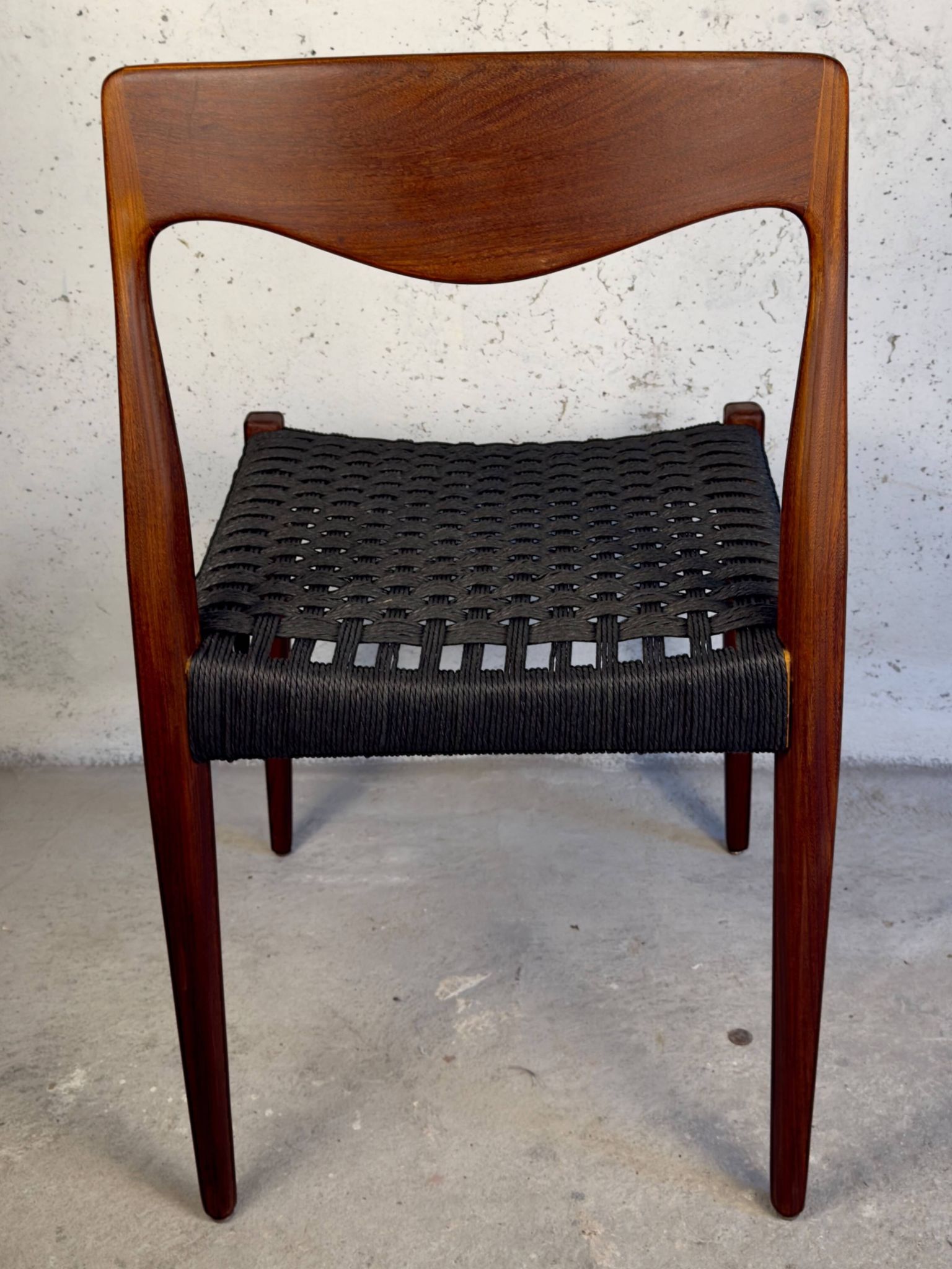 Dining chair – Teak and black Danish cord, 1960