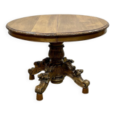 Table Henry II en chêne avec 3 allonges