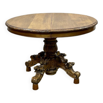 Henry II oak table with 3 extensions