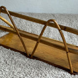Bamboo wicker wall shelf from the 80s