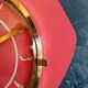 Vintage formica clock silent wall clock "FFR crimson red"