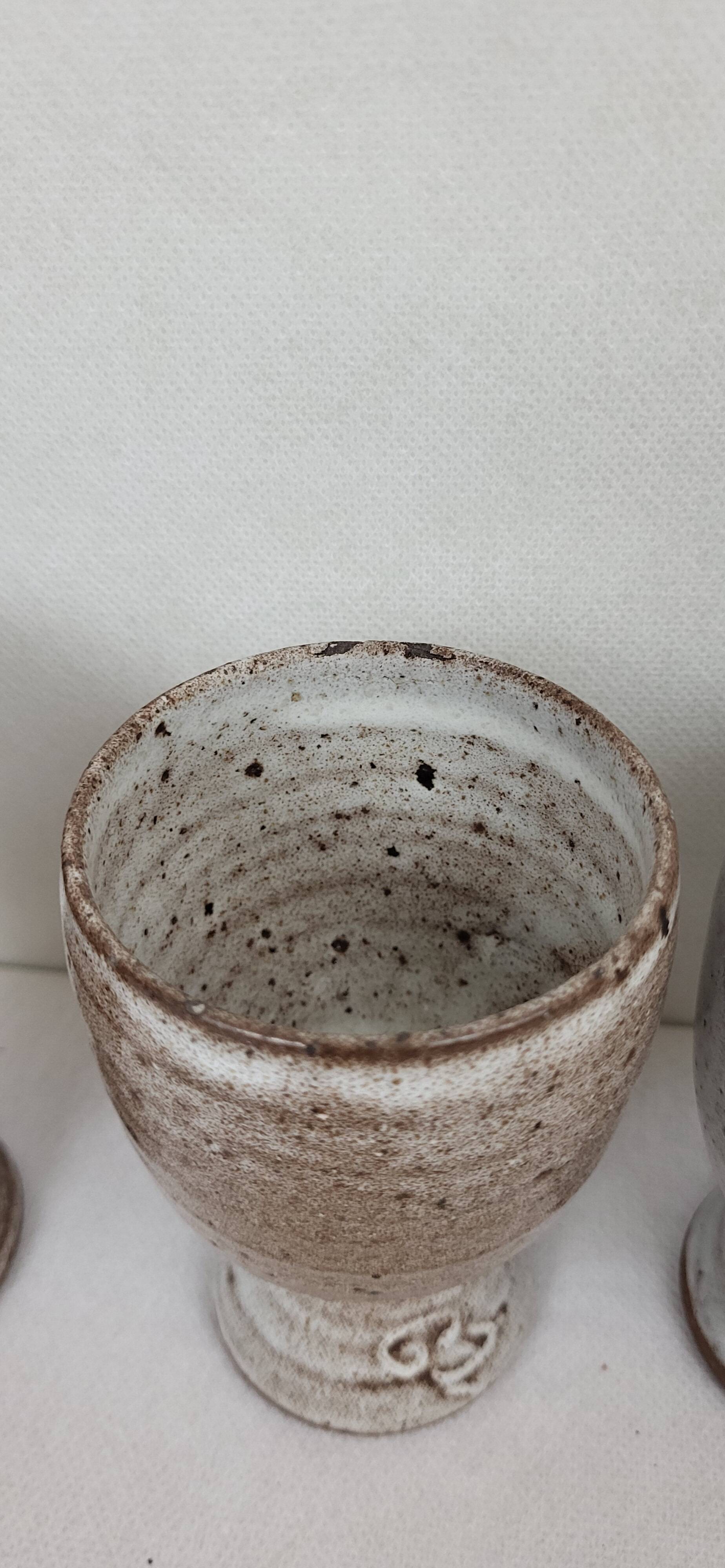 6 stoneware coffee cups from Ratilly / Pierlot