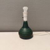 Lampe de table en céramique verte/bleue, danoise des années 1970.