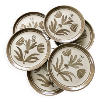 Assiettes à dessert grès Longchamp