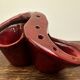 Burgundy ceramic flowerpot, 1950s