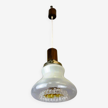 Lampe à suspension en forme de poire en verre d'art de style Mazzega 1970