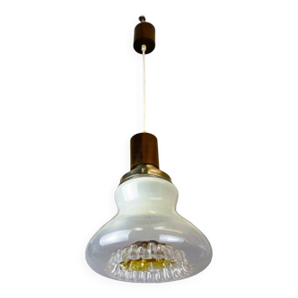 Lampe à suspension en forme de poire en verre d'art de style Mazzega 1970