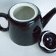 Vintage black ceramic teapot