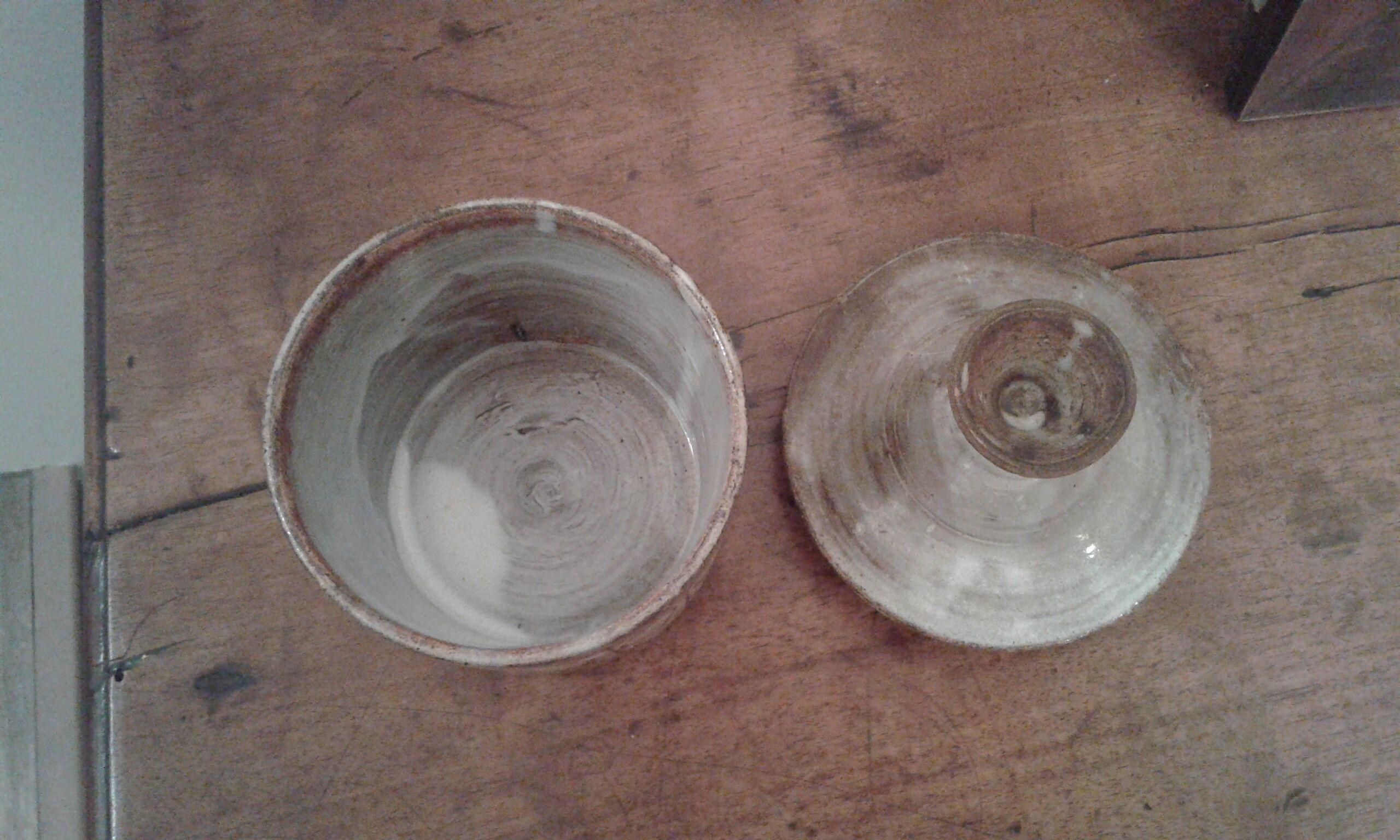 Covered ceramic pot from the atelier Dieulefit, stamped