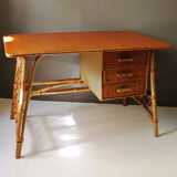 Office in rattan and bamboo vintage