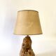1950s wooden lamp, recent 2M fabric cable, tracing lampshade