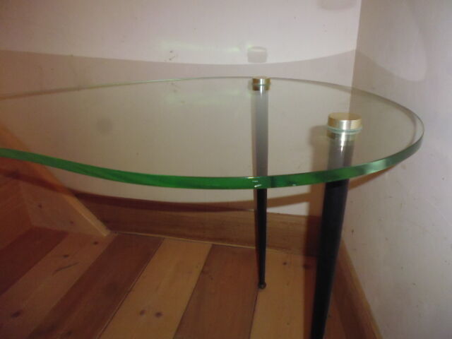 Glass tripod side table