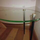 Glass tripod side table