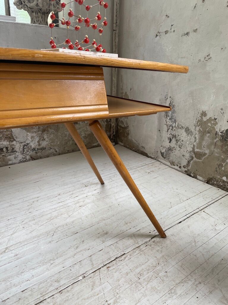 Vintage oak compass desk