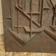 Plaque de cheminée fonte composition abstraite Meneaus