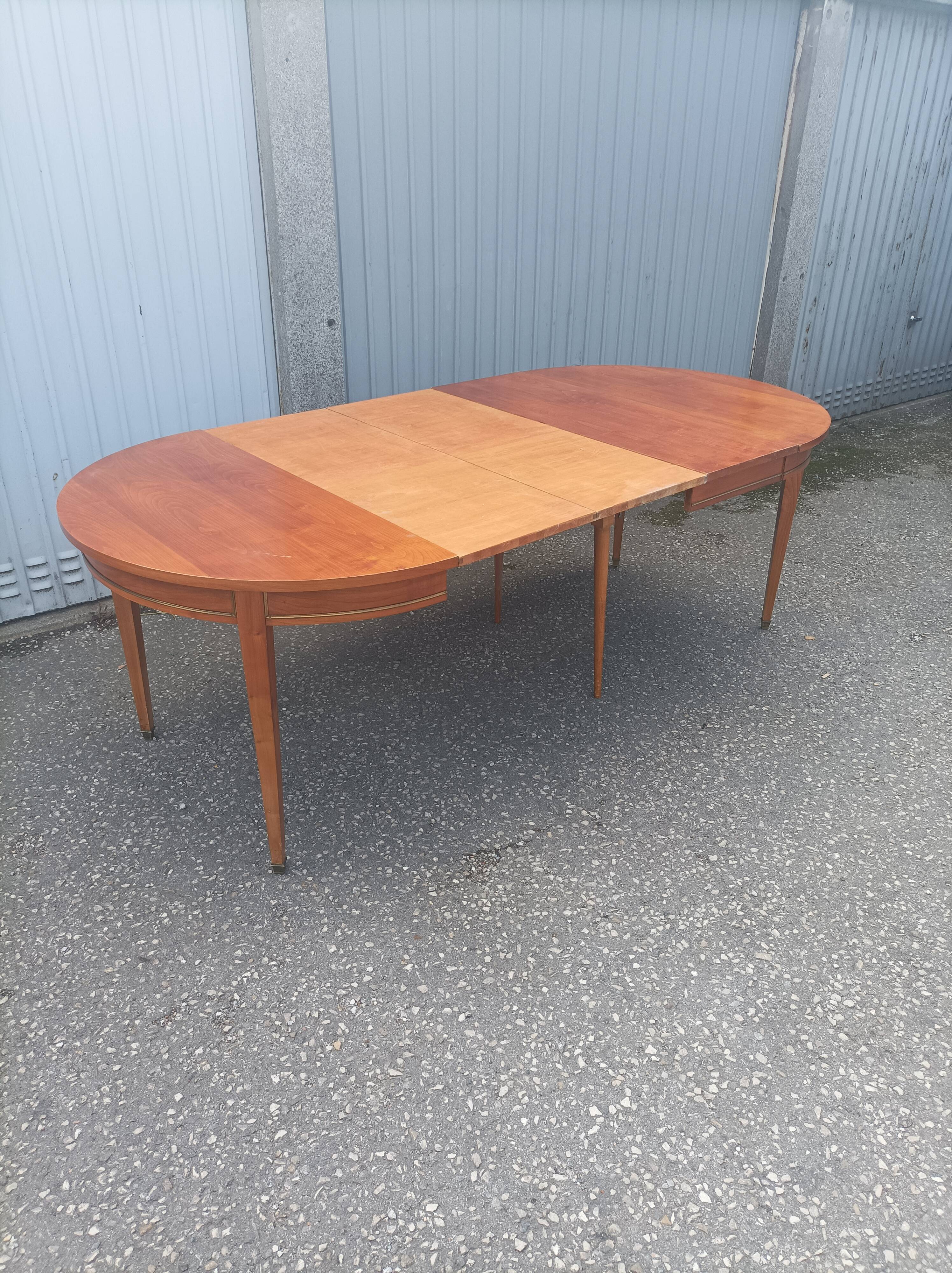 Old dining table wood brass vintage Scandinavian teak