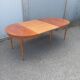 Old dining table wood brass vintage Scandinavian teak