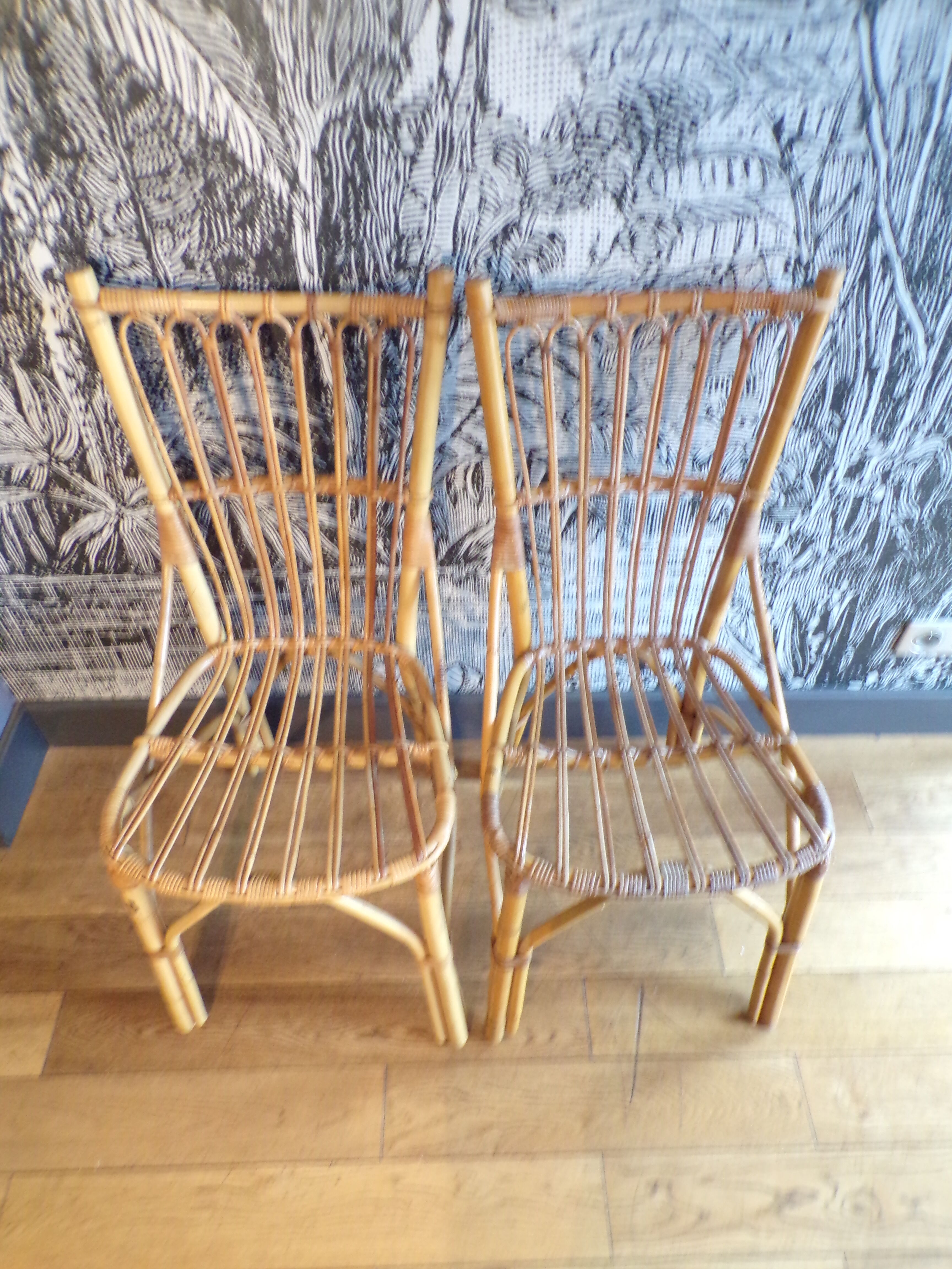 Pair of vintage wicker chairs