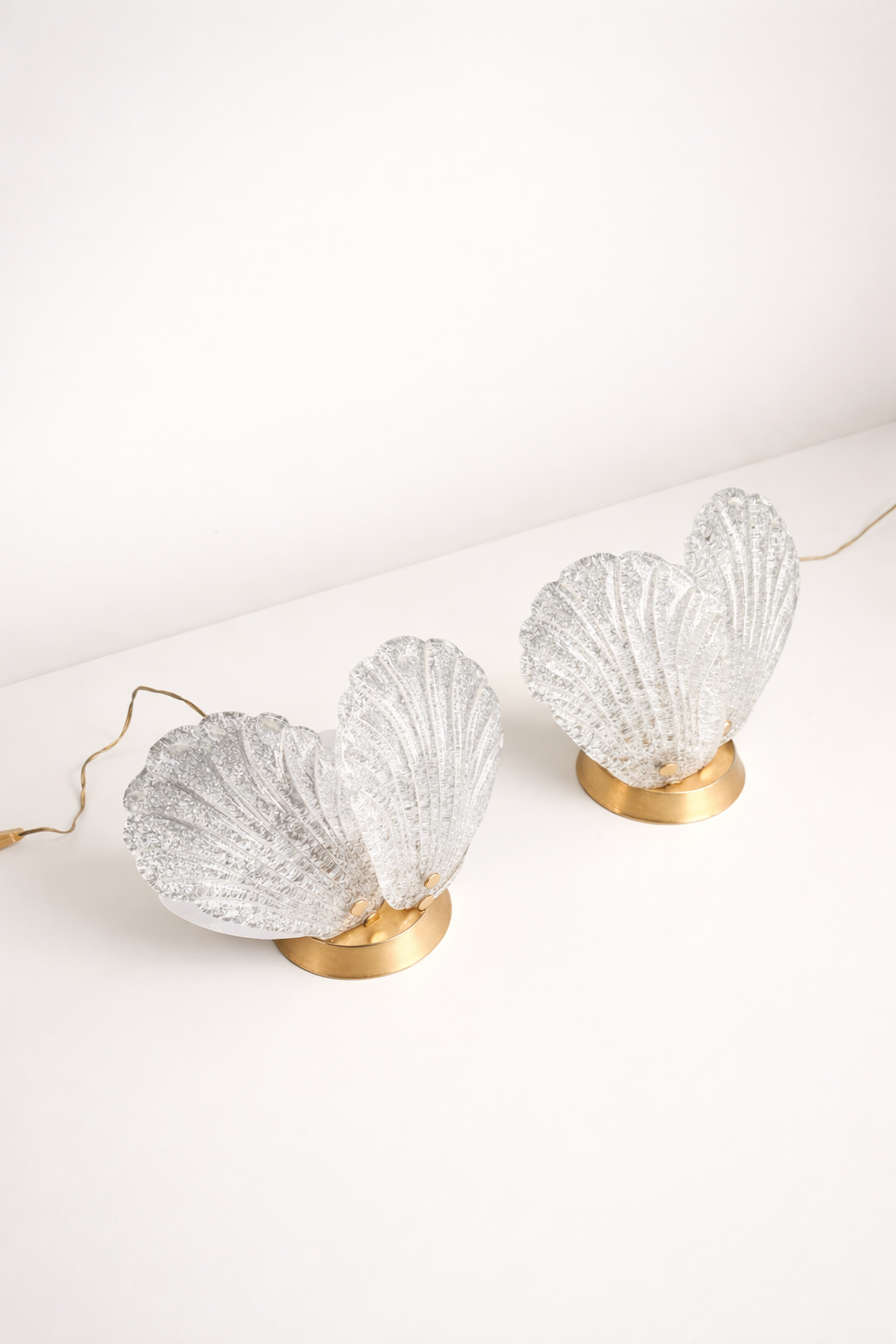 Set of 2 Murano glass table lamps, Italy, 1980s