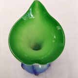 Murano Vase Vintage Floral Soliflore Calla Lily Blown Glass