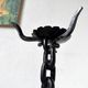Large wrought iron floor candlestick, folk art, around 1900