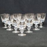 10 verres a pied a digestif en cristal cristallin de portieux taillé