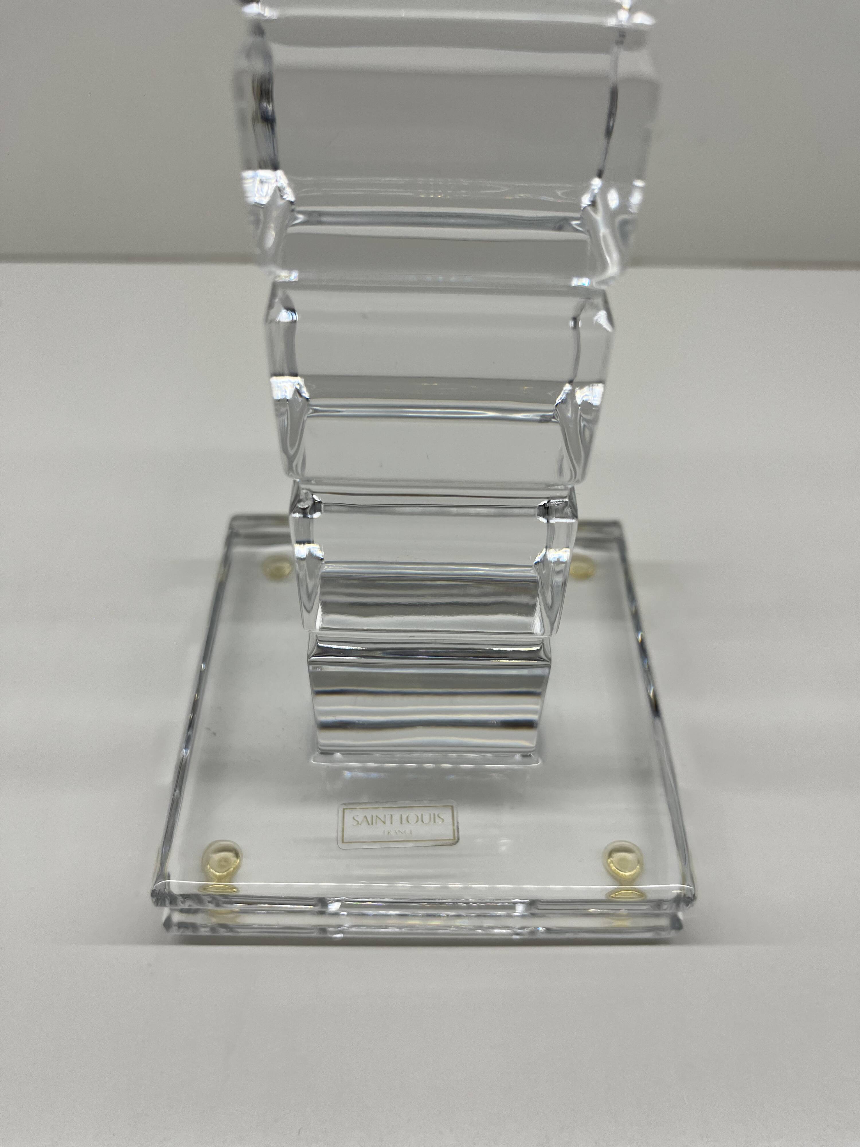 Crystal candlestick Saint-Louis – Design Jean Sala – Art Deco style –