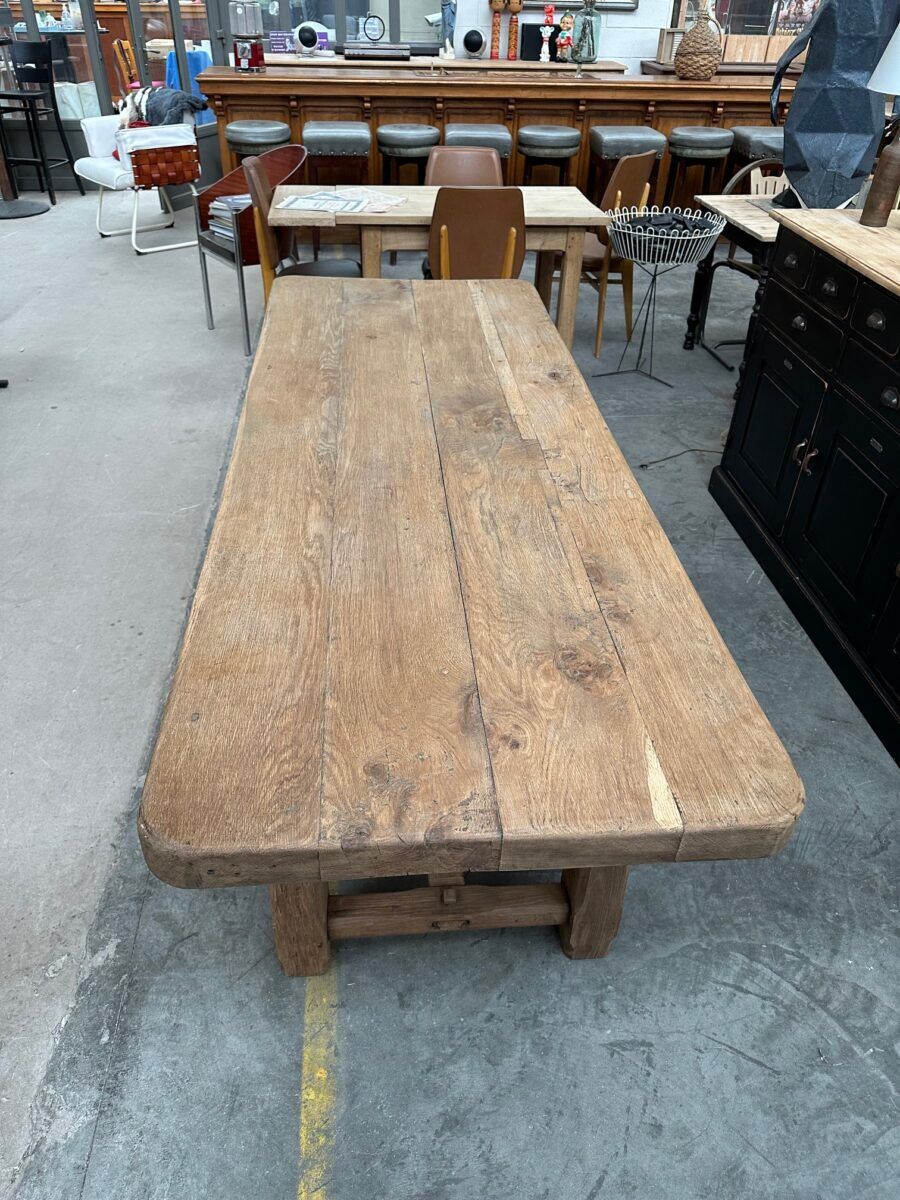 Solid oak campaign table