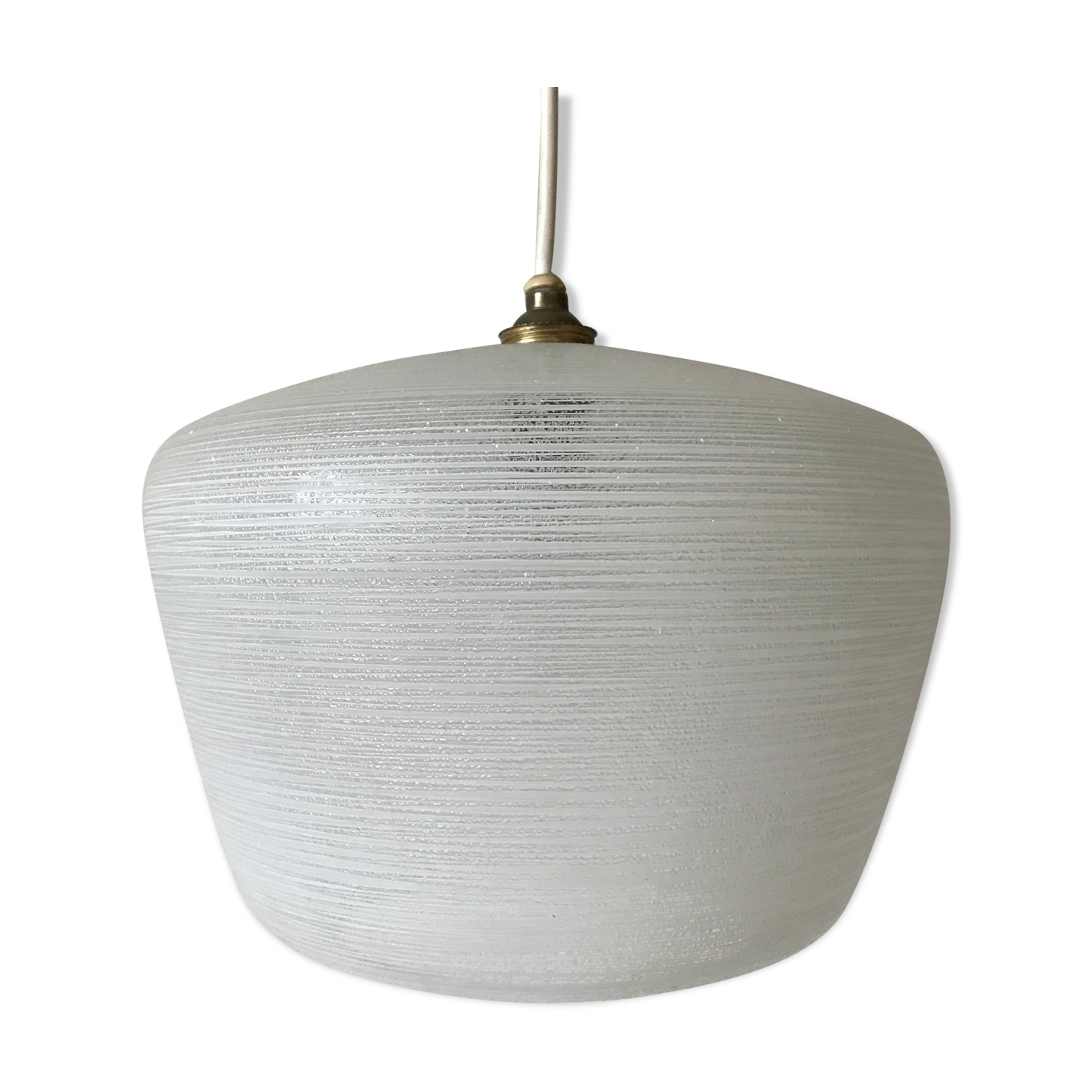 Engraved glass hanging lamp, 1950