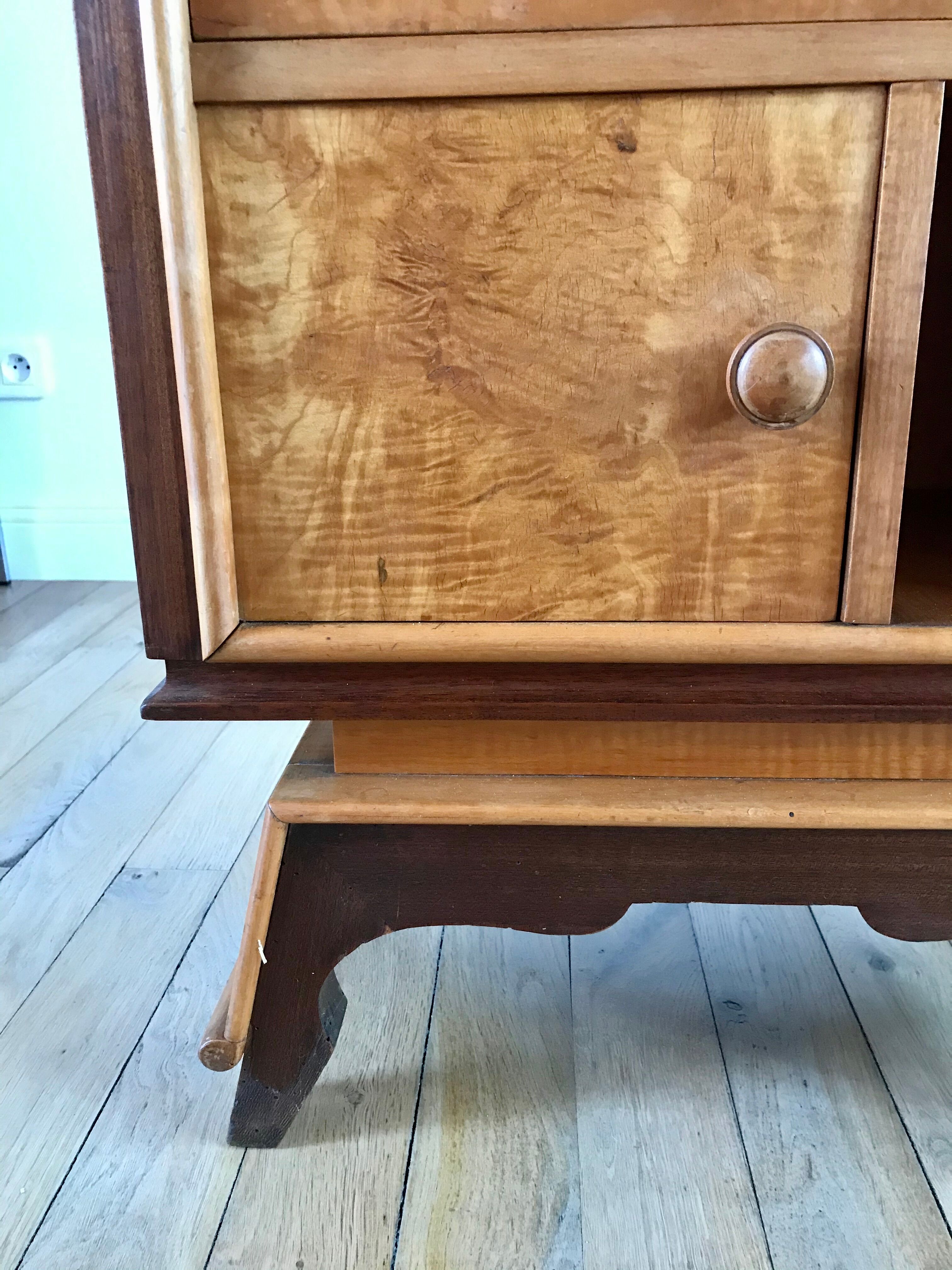 Bedside table in orm magnifying glass art deco 30s