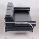 Restored black bauhaus sofa, robert slezak, high-quality leather, chrome-plated steel, 1930s
