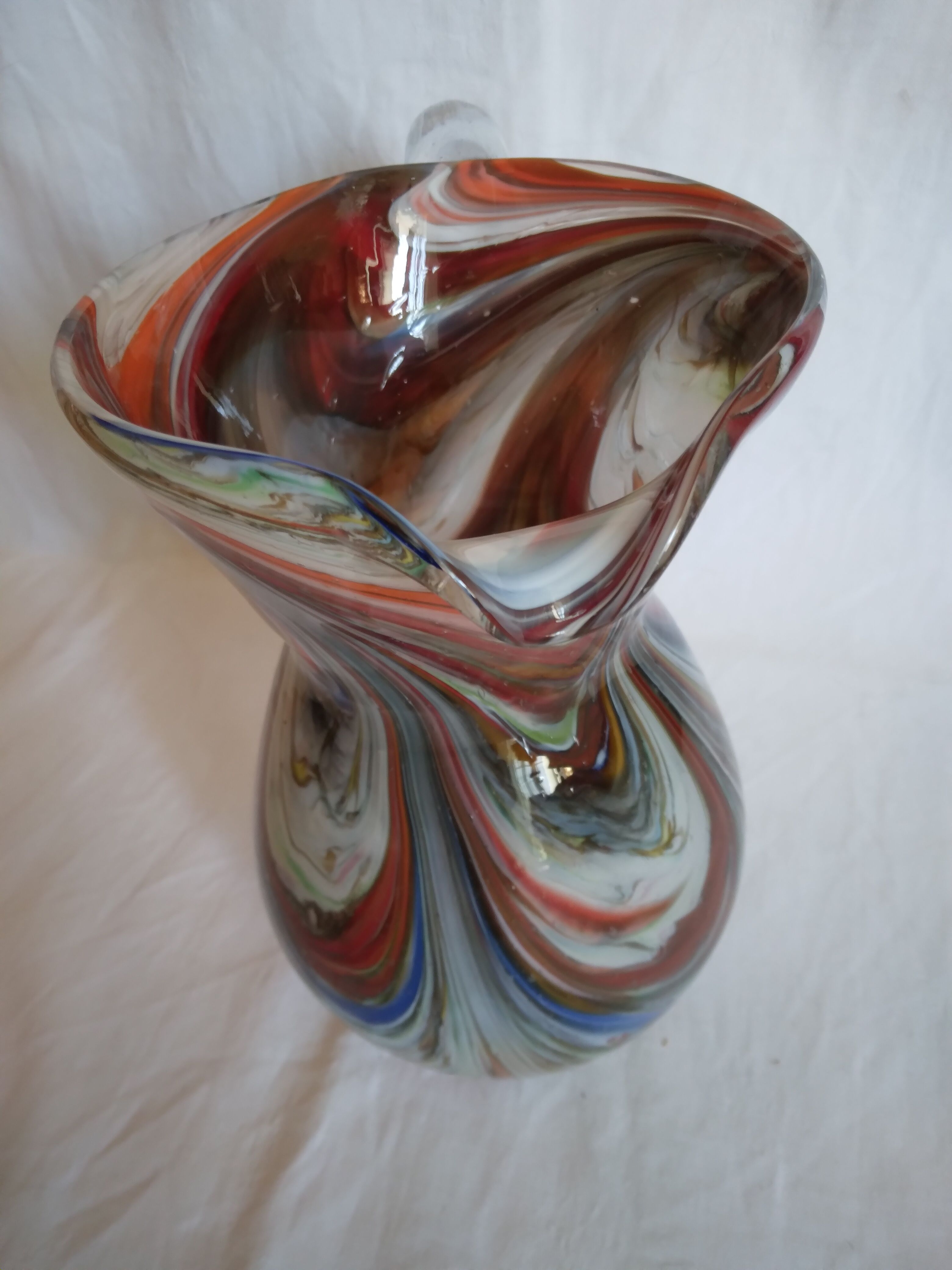 Vintage glass pitcher water decanter