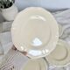 Set of 5 vintage earthenware flat plates stamped Longchamp beige color classic style