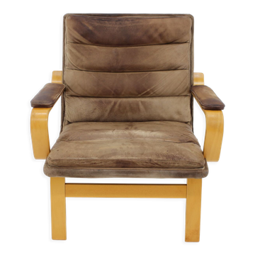 1970s Yngve Ekström "Contino" Leather Armachair,Sweden