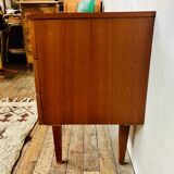 Commode vintage en teck – 3 tiroirs – design épuré & moderne