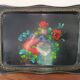 Large Vintage USSR Tray - Painted Flowers