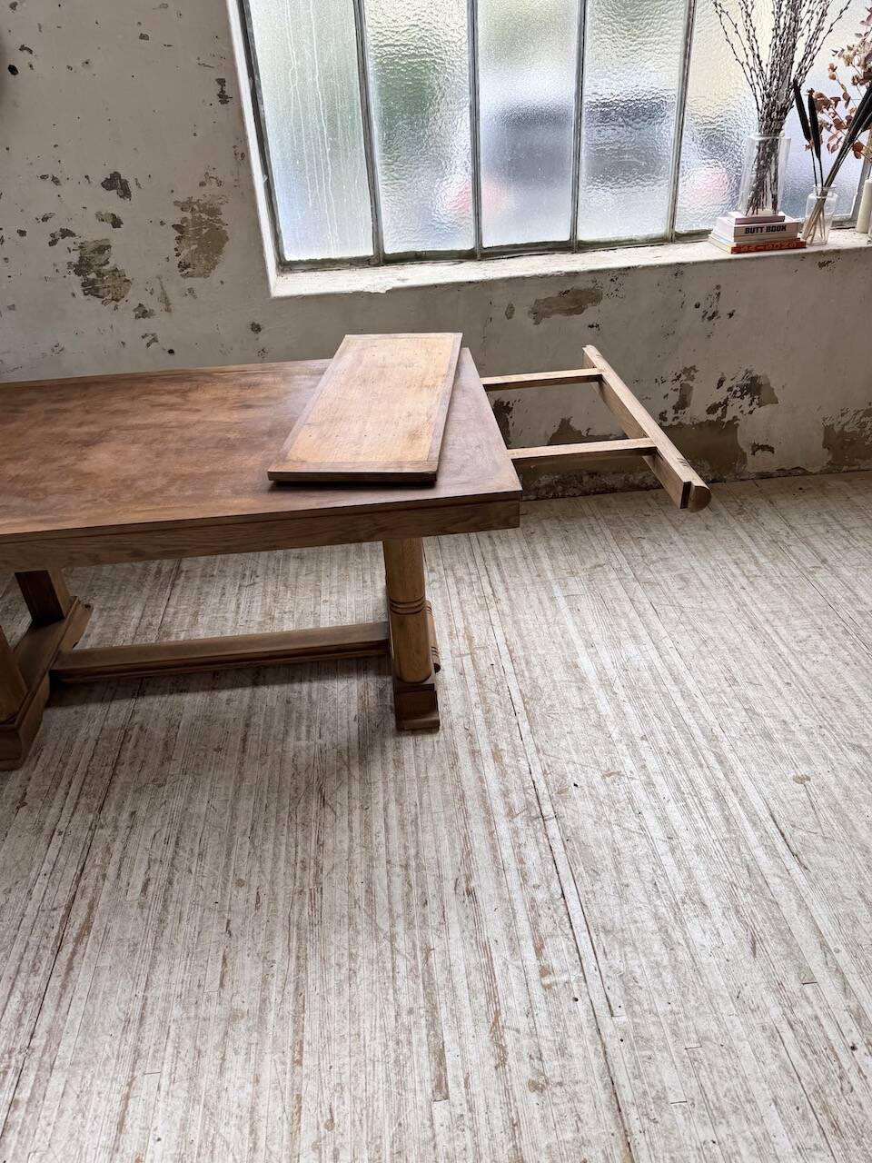 Table de repas chêne 1940 Dudouyt 240cm