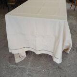 Pure linen canvas sheet/tablecloth/curtain "Blue flower"