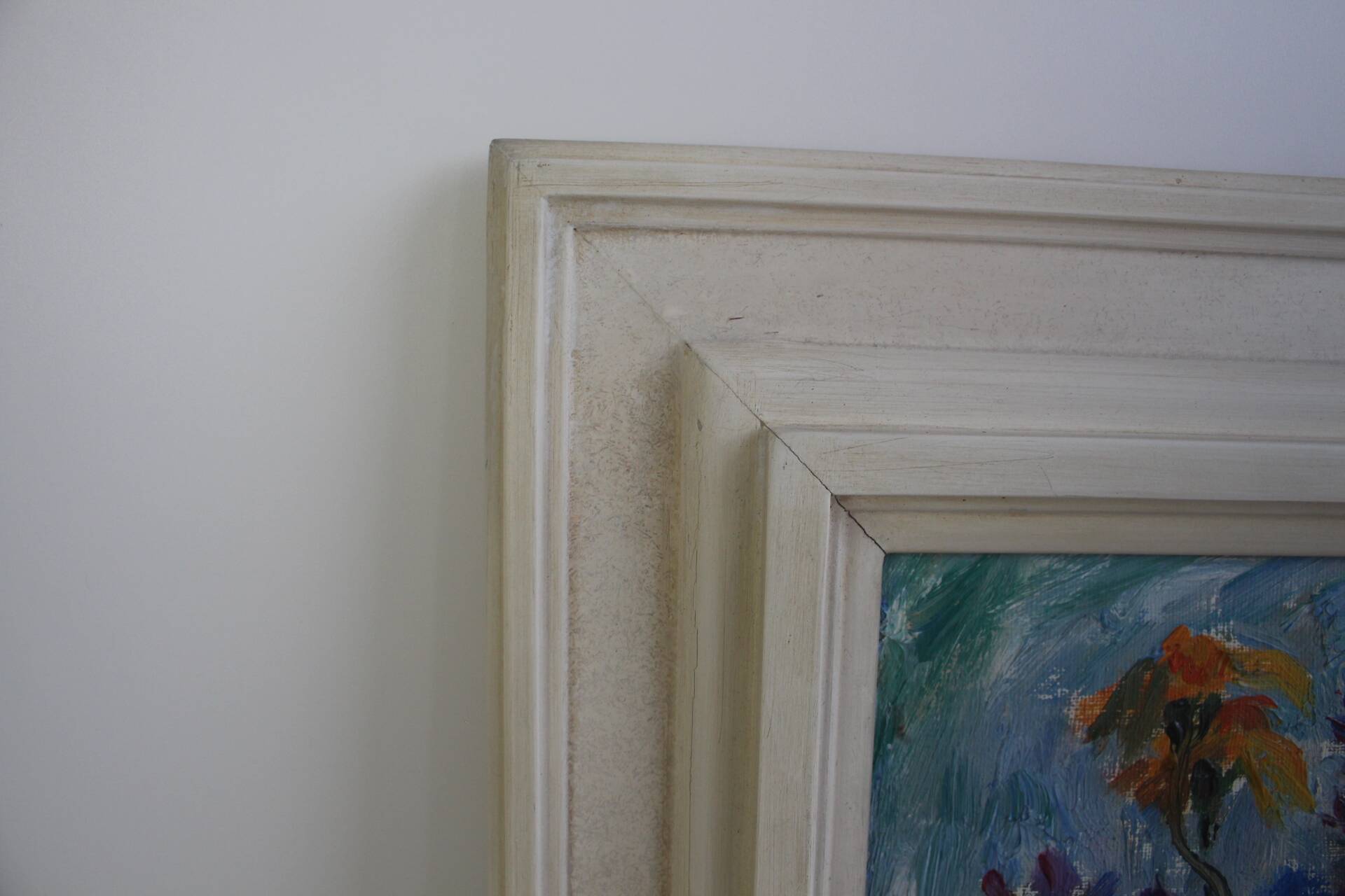 Hand Painted Painting, Oil on Canvas, Signed, Czechoslovakia, 1963