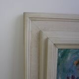 Hand Painted Painting, Oil on Canvas, Signed, Czechoslovakia, 1963