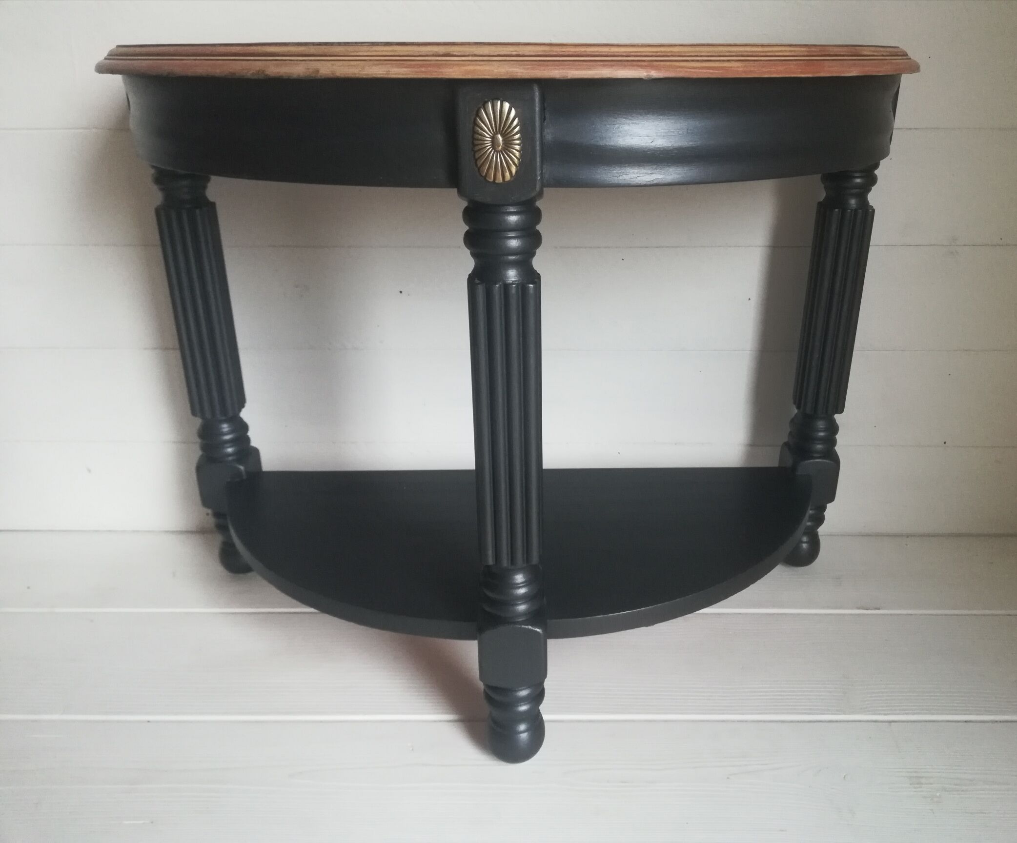 Small half-moon side table