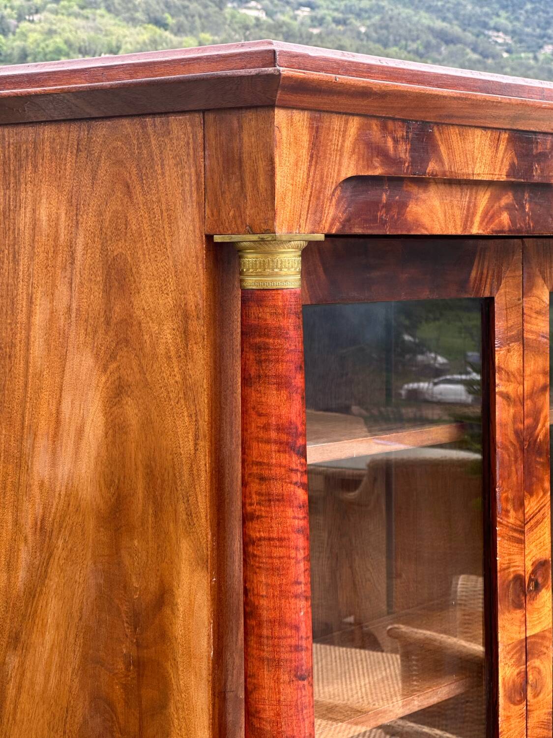 Empire Style Mahogany Display Cabinet/Bookcase, 19th Century