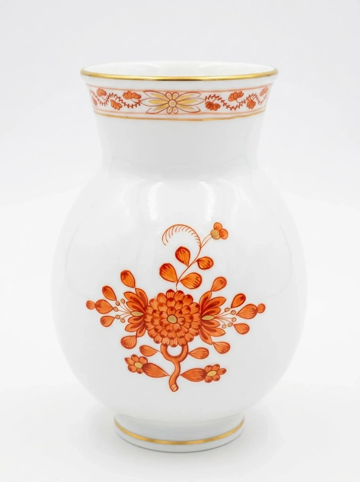Vase balustre rouge par Meissen, 1960