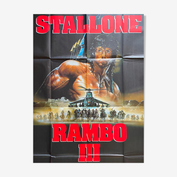 Affiche cinéma originale "Rambo 3" Sylvester Stallone 120x160cm 1988